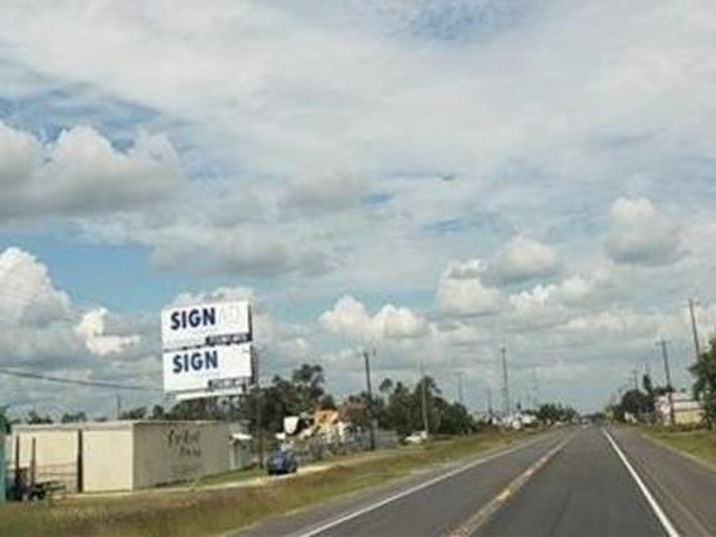 Photo of a billboard in Woodsboro