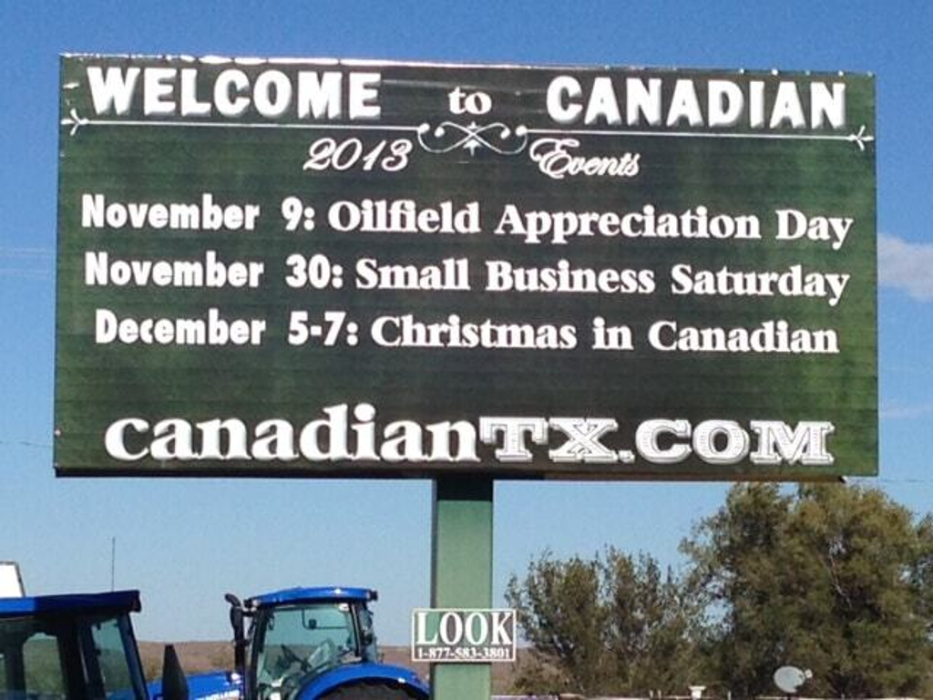 Photo of a billboard in Canadian